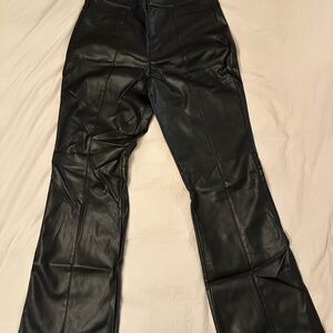 Free People Vegan Black Leather Pants